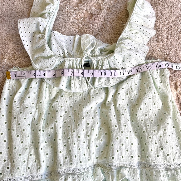 NEW Zara Mint Green Eyelet Embroidered Midi Dress Size Small - Picture 13 of 14